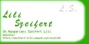 lili szeifert business card